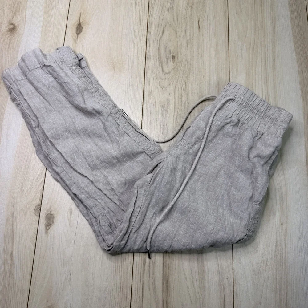 Quince 100% European Linen Wide Leg Pants Flax Beige LB94169-JDAVN01 Size XS
